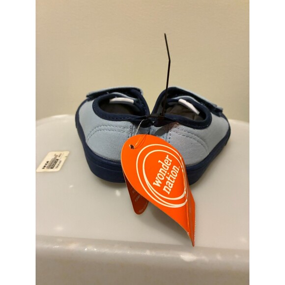 NWT Wonder Nation Toddler Blue Hook and Loop Tennis Shoes Sneakers Size 6 - Picture 3 of 6